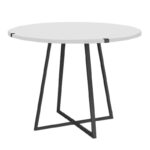 Σετ τραπεζαρία 5τμχ Rubes - Viva Megapap χρώμα λευκό - cappuccino Ø100x78εκ.