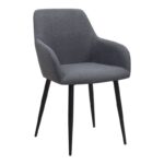 Σετ τραπεζαρία 5τμχ Rubes - Monica Megapap χρώμα λευκό - γκρι Ø100x78εκ.