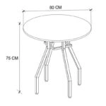 Σετ τραπεζαρία 5τμχ Roma - Iris Megapap χρώμα pine oak - γκρι Ø80x75εκ.