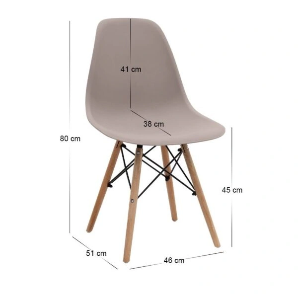 Σετ τραπεζαρία 5τμχ Allos - Nova Megapap χρώμα sapphire oak - cappuccino 75x75x77εκ.