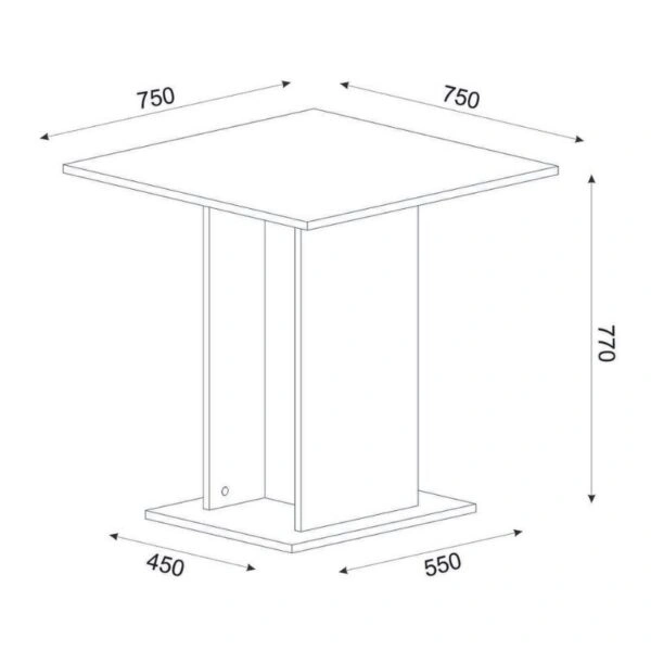 Σετ τραπεζαρία 5τμχ Allos - Iris Megapap χρώμα sapphire oak - γκρι 75x75x77εκ.