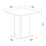 Σετ τραπεζαρία 5τμχ Allos - Rosa Megapap χρώμα sapphire oak - γκρι 75x75x77εκ.