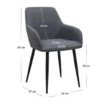 Σετ τραπεζαρία 5τμχ Allos - Monica Megapap χρώμα sapphire oak - γκρι 75x75x77εκ.