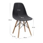 Σετ τραπεζαρία 5τμχ Darlen - Nova Megapap χρώμα sapphire oak - μαύρο 125x72x74εκ.