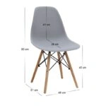 Σετ τραπεζαρία 5τμχ Darlen - Nova Megapap χρώμα sapphire oak - γκρι 125x72x74εκ.