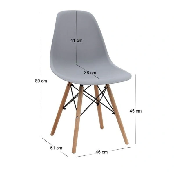 Σετ τραπεζαρία 5τμχ Darlen - Nova Megapap χρώμα sapphire oak - γκρι 125x72x74εκ.