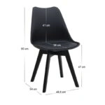 Σετ τραπεζαρία 5τμχ Darlen - Viva Megapap χρώμα sapphire oak - μαύρο 125x72x74εκ.