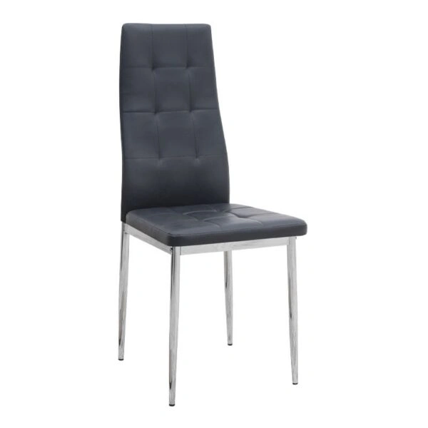 Σετ τραπεζαρία 5τμχ Darlen - Rosa Megapap χρώμα sapphire oak - μαύρο/χρωμίου πόδι 125x72x74εκ.