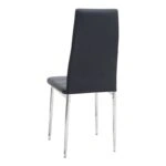 Σετ τραπεζαρία 5τμχ Darlen - Rosa Megapap χρώμα sapphire oak - μαύρο/χρωμίου πόδι 125x72x74εκ.