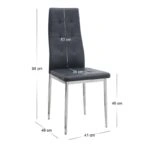 Σετ τραπεζαρία 5τμχ Darlen - Rosa Megapap χρώμα sapphire oak - μαύρο/χρωμίου πόδι 125x72x74εκ.