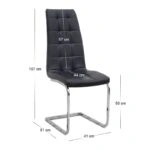 Σετ τραπεζαρία 5τμχ Darlen - Vela Megapap χρώμα sapphire oak - μαύρο 125x72x74εκ.