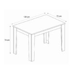 Σετ τραπεζαρία 5τμχ Darlen - Fina Megapap χρώμα sapphire oak - ανθρακί 125x72x74εκ.