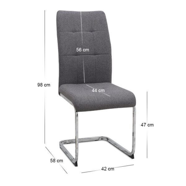 Σετ τραπεζαρία 5τμχ Darlen - Laura Megapap χρώμα sapphire oak - γκρι 125x72x74εκ.