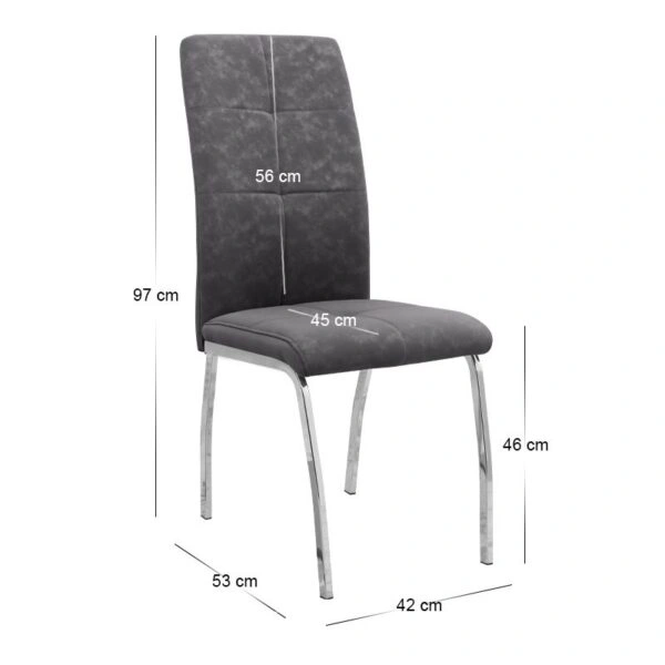 Σετ τραπεζαρία 5τμχ Darlen - Alma Megapap χρώμα sapphire oak - γκρι 125x72x74εκ.