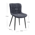 Σετ τραπεζαρία 5τμχ Darlen - Chiara Megapap χρώμα sapphire oak - ανθρακί 125x72x74εκ.