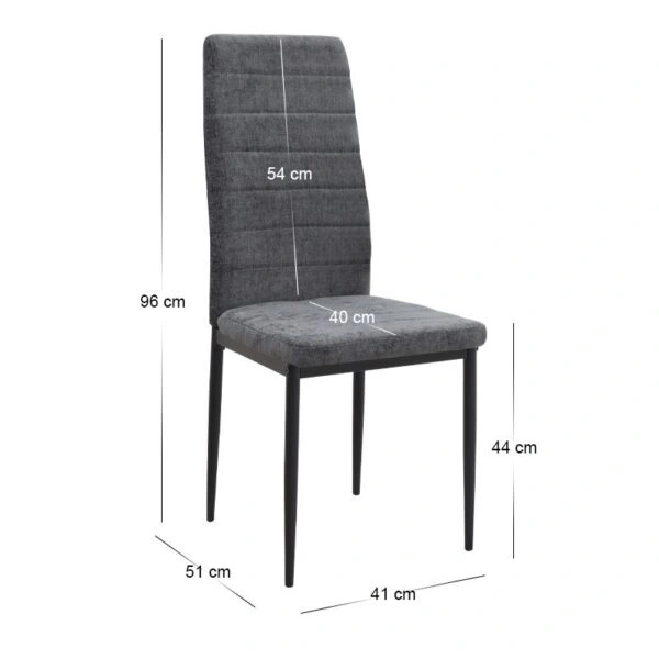 Σετ τραπεζαρία 5τμχ Darlen - Rosa Megapap χρώμα λευκό - γκρι 125x72x74εκ.