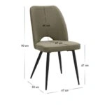 Σετ τραπεζαρία 5τμχ Darlen - Christy Megapap χρώμα λευκό - λαδί 125x72x74εκ.