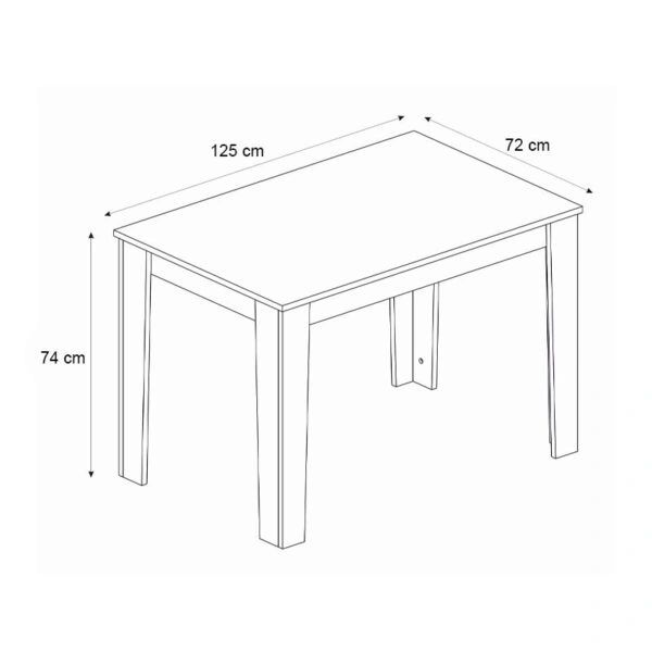 Σετ τραπεζαρία 5τμχ Darlen - Vela Megapap χρώμα καρυδί - μαύρο 125x72x74εκ.