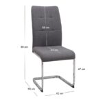 Σετ τραπεζαρία 5τμχ Darlen - Laura Megapap χρώμα καρυδί - γκρι 125x72x74εκ.