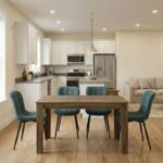 Σετ τραπεζαρία 5τμχ Darlen - Chiara Megapap χρώμα καρυδί - πράσινο 125x72x74εκ.