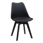 Σετ τραπεζαρία 5τμχ Darlen - Viva Megapap χρώμα sencron black - μαύρο 125x72x74εκ.