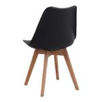 Σετ τραπεζαρία 5τμχ Darlen - Viva Megapap χρώμα sencron black - μαύρο 125x72x74εκ.