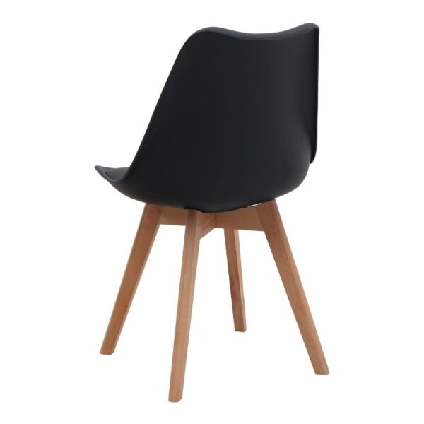 Σετ τραπεζαρία 5τμχ Darlen - Viva Megapap χρώμα sencron black - μαύρο 125x72x74εκ.