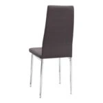 Σετ τραπεζαρία 5τμχ Darlen - Rosa Megapap χρώμα sencron black - καφέ/χρωμίου πόδι 125x72x74εκ.