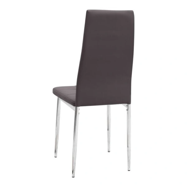 Σετ τραπεζαρία 5τμχ Darlen - Rosa Megapap χρώμα sencron black - καφέ/χρωμίου πόδι 125x72x74εκ.