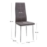 Σετ τραπεζαρία 5τμχ Darlen - Rosa Megapap χρώμα sencron black - καφέ/χρωμίου πόδι 125x72x74εκ.