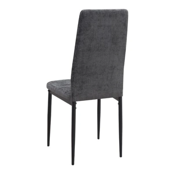 Σετ τραπεζαρία 5τμχ Darlen - Rosa Megapap χρώμα sencron black - γκρι 125x72x74εκ.