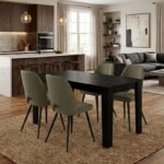 Σετ τραπεζαρία 5τμχ Darlen - Christy Megapap χρώμα sencron black - λαδί 125x72x74εκ.