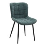 Σετ τραπεζαρία 5τμχ Darlen - Chiara Megapap χρώμα sencron black - πράσινο 125x72x74εκ.