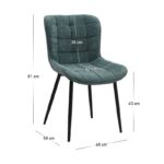 Σετ τραπεζαρία 5τμχ Darlen - Chiara Megapap χρώμα sencron black - πράσινο 125x72x74εκ.