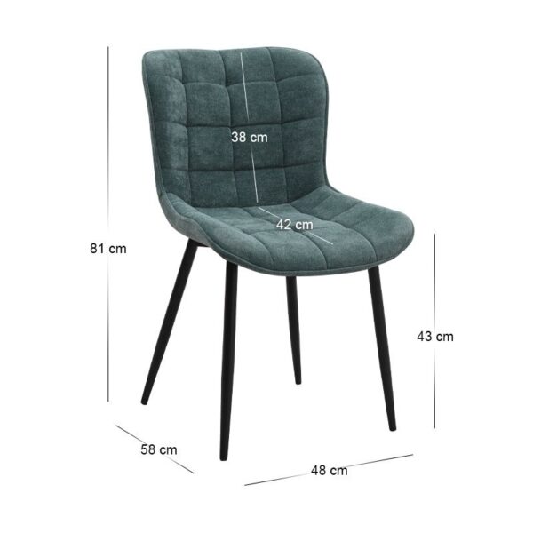 Σετ τραπεζαρία 5τμχ Darlen - Chiara Megapap χρώμα sencron black - πράσινο 125x72x74εκ.