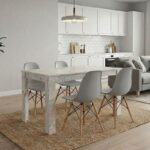 Σετ τραπεζαρία 5τμχ Darlen - Nova Megapap χρώμα λευκό εφέ μαρμάρου - γκρι 125x72x74εκ.