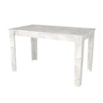 Σετ τραπεζαρία 5τμχ Darlen - Vela Megapap χρώμα λευκό εφέ μαρμάρου - μαύρο 125x72x74εκ.