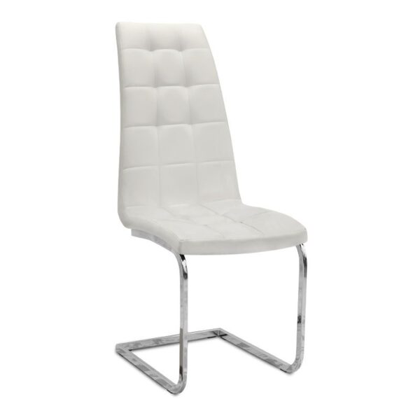 Σετ τραπεζαρία 5τμχ Darlen - Vela Megapap χρώμα λευκό εφέ μαρμάρου - λευκό 125x72x74εκ.