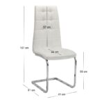 Σετ τραπεζαρία 5τμχ Darlen - Vela Megapap χρώμα λευκό εφέ μαρμάρου - λευκό 125x72x74εκ.