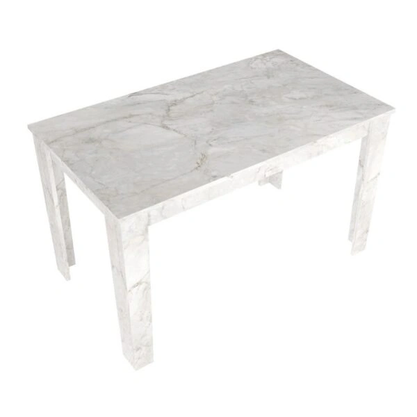 Σετ τραπεζαρία 5τμχ Darlen - Bianca Megapap χρώμα λευκό εφέ μαρμάρου - γκρι 125x72x74εκ.