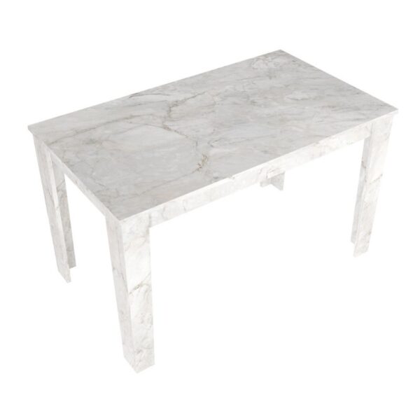 Σετ τραπεζαρία 5τμχ Darlen - Chiara Megapap χρώμα λευκό εφέ μαρμάρου - γκρι 125x72x74εκ.