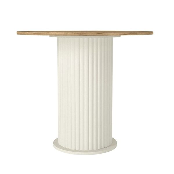 Σετ τραπεζαρία 5τμχ Bohema - Nova Megapap χρώμα ivory/sepet oak - μαύρο Ø90x77,7εκ.