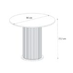 Σετ τραπεζαρία 5τμχ Bohema - Viva Megapap χρώμα ivory/sepet oak - μαύρο Ø90x77,7εκ.