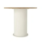Σετ τραπεζαρία 5τμχ Bohema - Viva Megapap χρώμα ivory/sepet oak - μαύρο/φυσικό πόδι Ø90x77,7εκ.