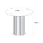 Σετ τραπεζαρία 5τμχ Bohema - Viva Megapap χρώμα ivory/sepet oak - cappuccino Ø90x77,7εκ.