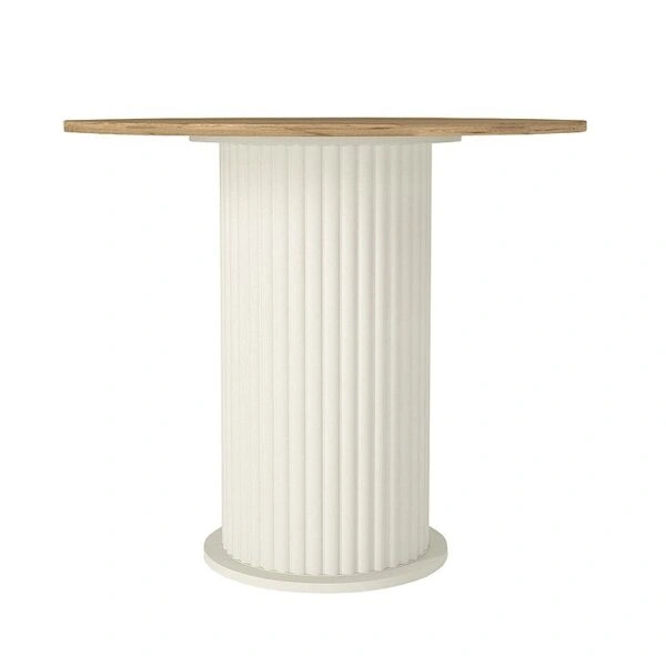 Σετ τραπεζαρία 5τμχ Bohema - Kevin Megapap χρώμα ivory/sepet oak - μόκα Ø90x77,7εκ.
