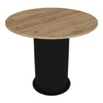 Σετ τραπεζαρία 5τμχ Bohema - Viva Megapap χρώμα μαύρο/sepet oak - μαύρο Ø90x77,7εκ.