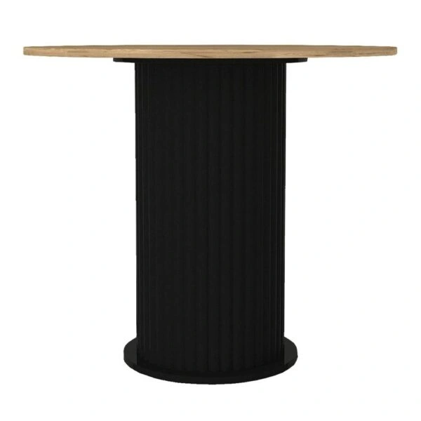 Σετ τραπεζαρία 5τμχ Bohema - Viva Megapap χρώμα μαύρο/sepet oak - μαύρο Ø90x77,7εκ.