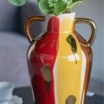 Artekko Ekko Διακοσμητικό Βάζο Κεραμικό Πολύχρωμο (18.7x16.3x31.5)cm