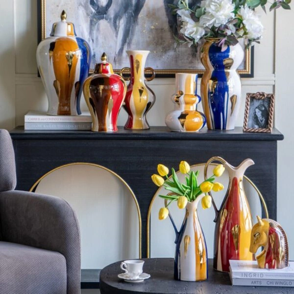 Artekko Ekko Διακοσμητικό Βάζο Κεραμικό Πολύχρωμο (18.7x16.3x31.5)cm